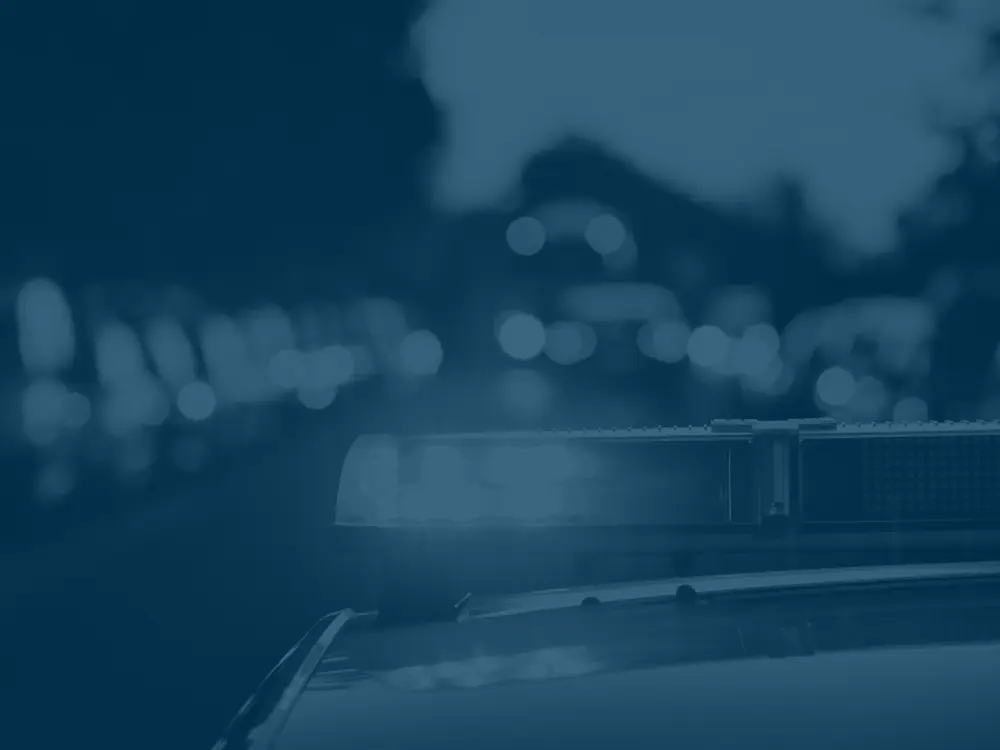 police lights on top of car